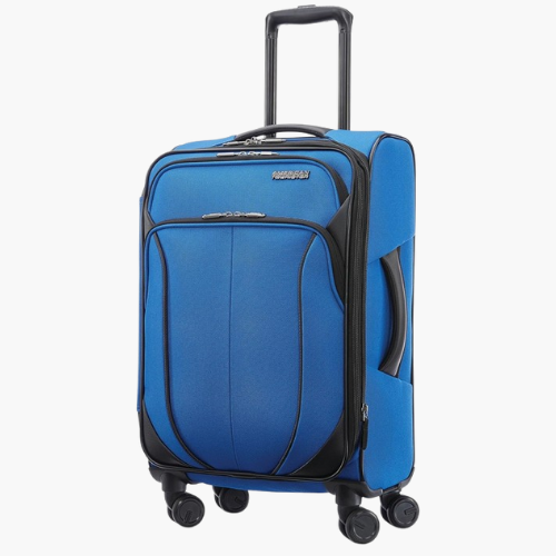 Maleta-American-Tourister-4-Kix-2.0-Softside-azul-Equipaje-expandible-con-Spinners